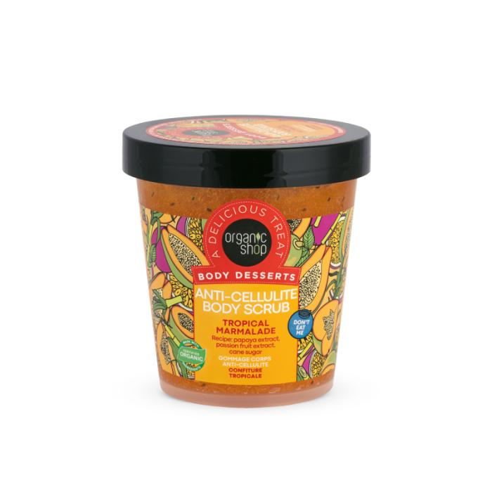ORGANIC SHOP Tropical Marmalade pretcelulīta ķermeņa skrubis 450ml