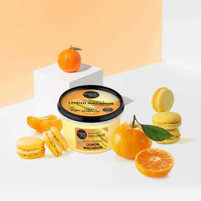 ORGANIC SHOP Lemon Macaron ķermeņa krēms-suflē 250ml
