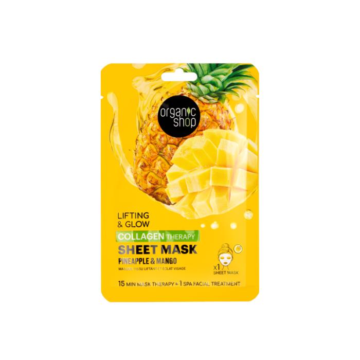 ORGANIC SHOP Pineapple&Mango kolagēna auduma maska N1
