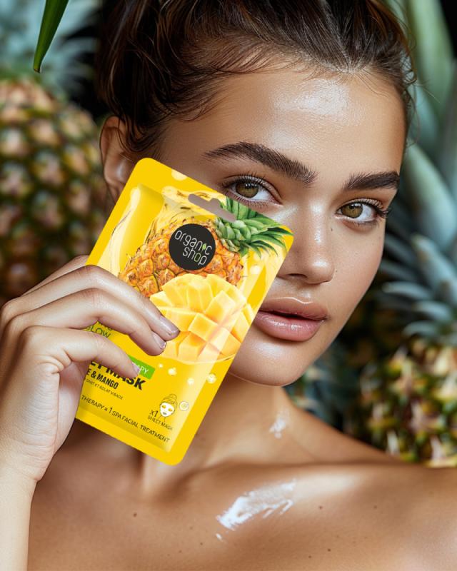 ORGANIC SHOP Pineapple&Mango kolagēna auduma maska N1