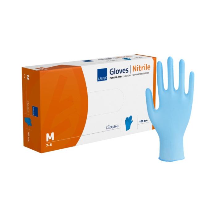 ABENA nepūderēti nitrila cimdi zili M N100