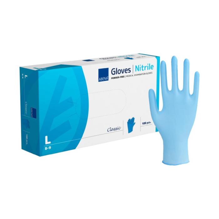 ABENA nepūderēti nitrila cimdi zili L N100