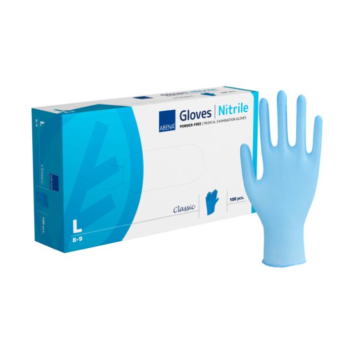 ABENA nepūderēti nitrila cimdi zili L N100