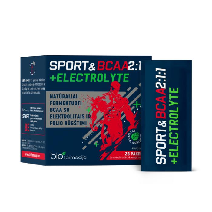 BIOFARMACIJA Sport&BCAA 2:1:1+ Electrolyte pulveris N28