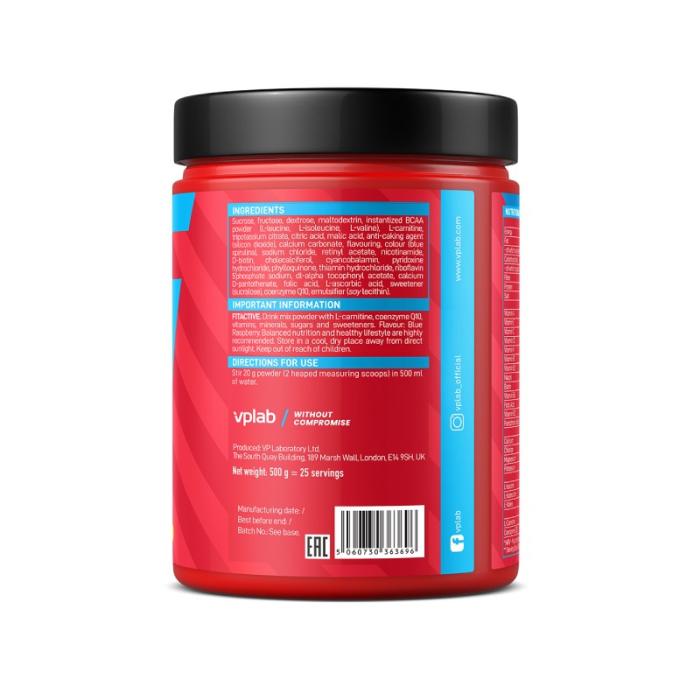 VPLAB FitActive Blue Raspberry pulveris 500 g
