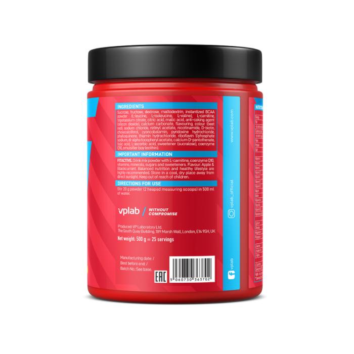 VPLAB FitActive Apple&Blackcurrant pulveris 500 g
