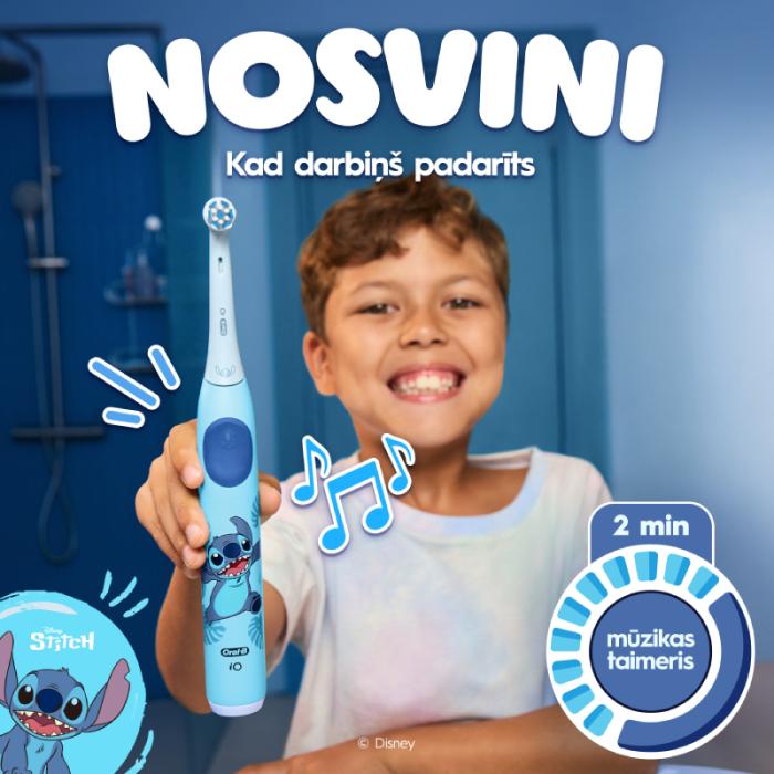 ORAL B iO Kids 6+ g. Stitch elektriskā zobu birste+ceļojuma futlāris N1