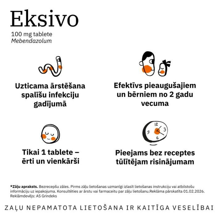 GRINDEKS Eksivo tablete 100mg N1