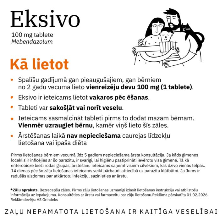 GRINDEKS Eksivo tablete 100mg N1