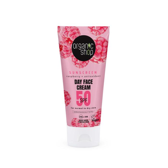 ORGANIC SHOP SPF50 dienas sejas krēms normālai un sausai ādai 50ml
