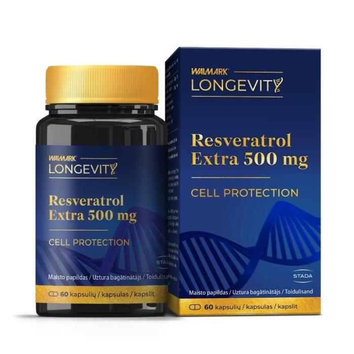 WALMARK Longevity Resveratrol Extra 500mg kapsulas N60