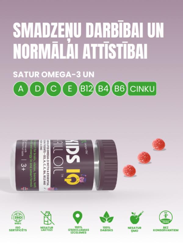 LYL KIDS IQ Krill Oil, košļājamas pastilas ar augļu garšu, N30