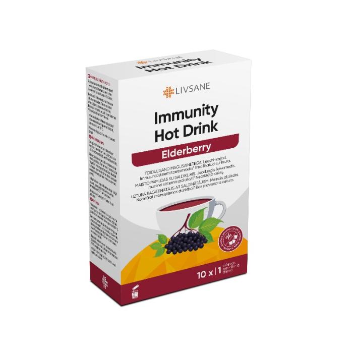 LIVSANE Immunity Hot Drink Plūškoka pulveris N10
