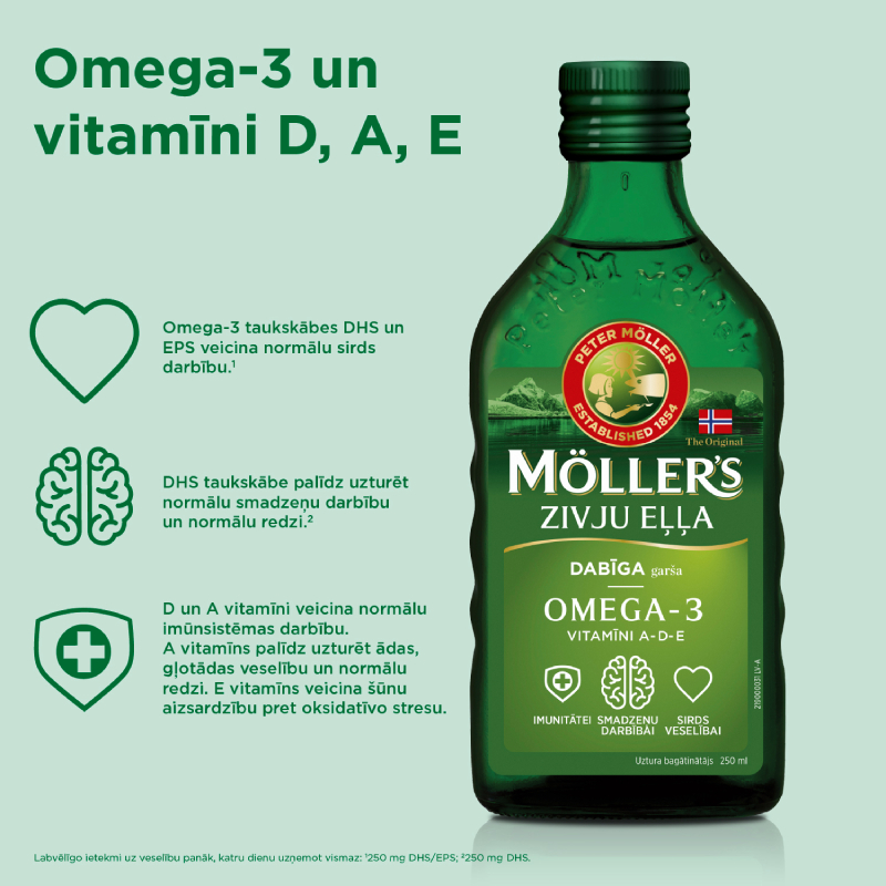 MOLLERS zivju eļļa (Dabīga garša) 250 ml