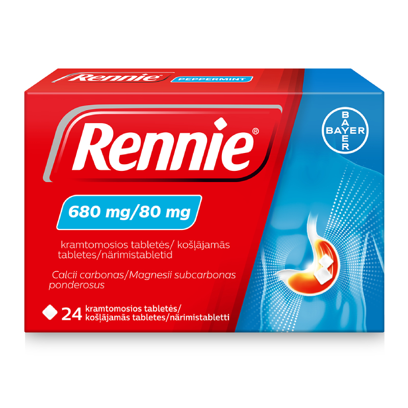 RENNIE 680 mg/80 mg košļājamās tabletes N24