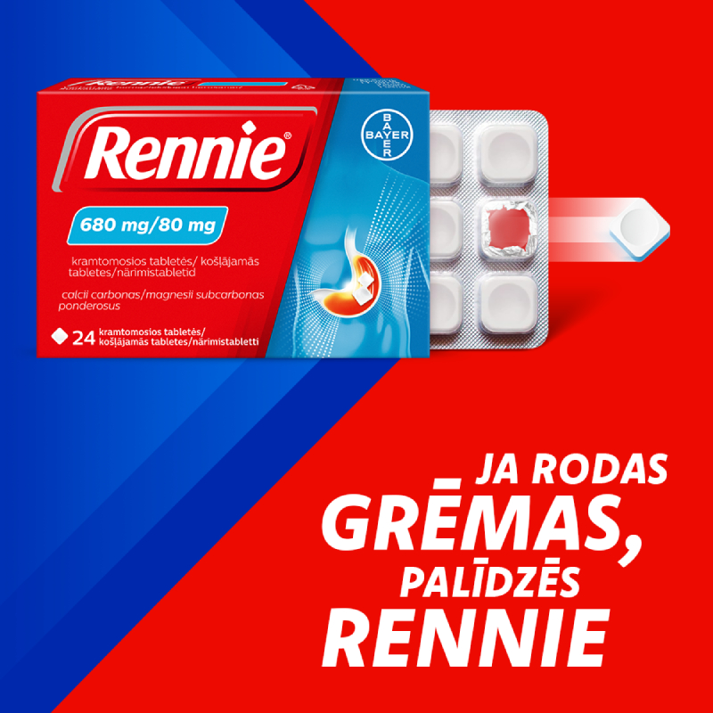 RENNIE 680 mg/80 mg košļājamās tabletes N24