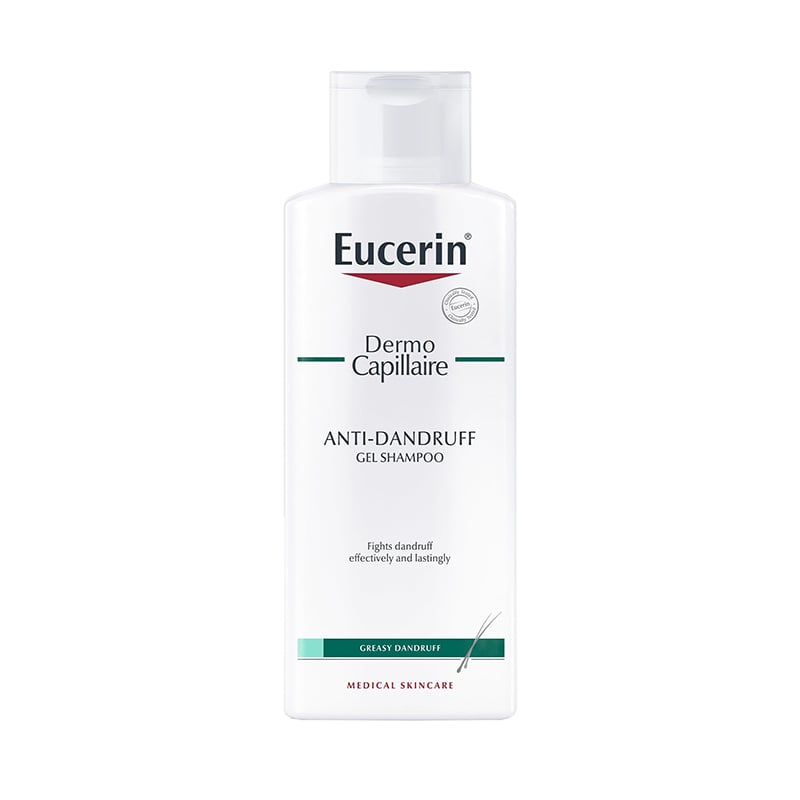 Eucerin DermoCapillaire gelveida pretblaugznu šampūns taukainām blaugznām, 250 ml