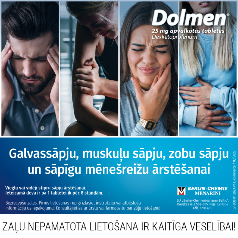 DOLMEN 25 mg apvalkotās tabletes N10