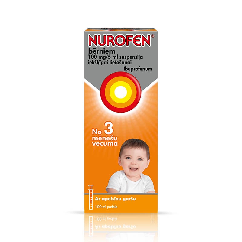 NUROFEN bērniem 100 mg/5 ml suspensija iekšķīgai lietošanai 100ml