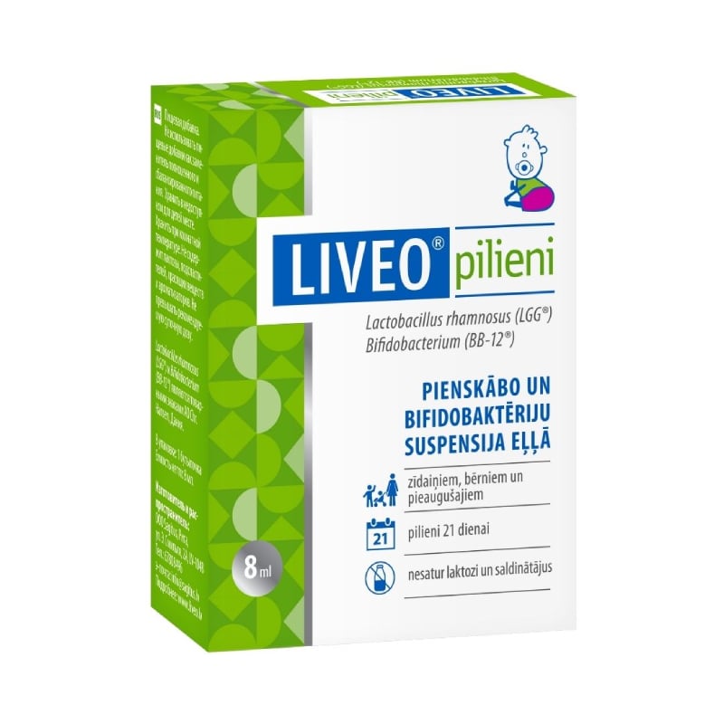 LIVEO pilieni pienskābo un bifidobaktēriju suspensija eļļā 8 ml