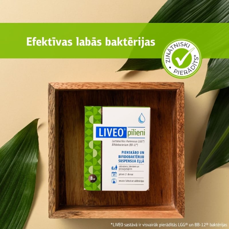 LIVEO pilieni pienskābo un bifidobaktēriju suspensija eļļā 8 ml