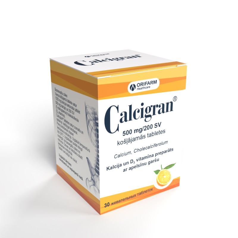 Calcigran 500 mg/200 SV košļājamās tabletes N30