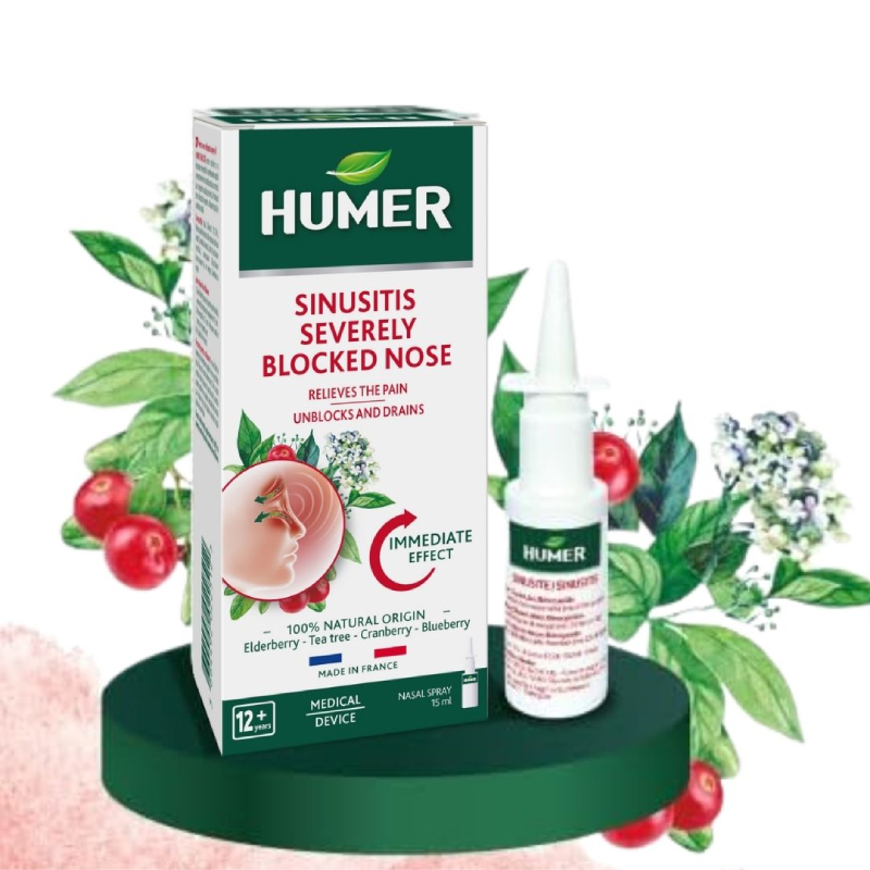 HUMER stipri aizliktam degunam sinusīts, iesnas, deguna aerosols 15 ml