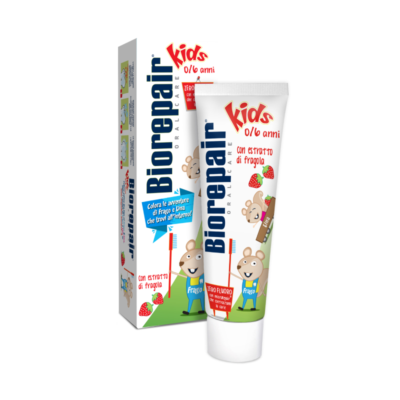 BIOREPAIR Kids zobu pasta zemeņu 0-6g. 50ml