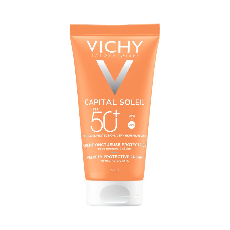 VICHY Capital Soleil Velvety SPF50+ sejas saules aizsargkrēms 50ml