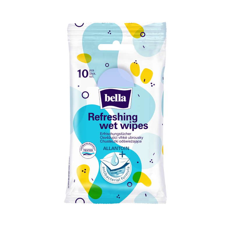 BELLA Refreshing antibakteriālas mitrās salvetes N10