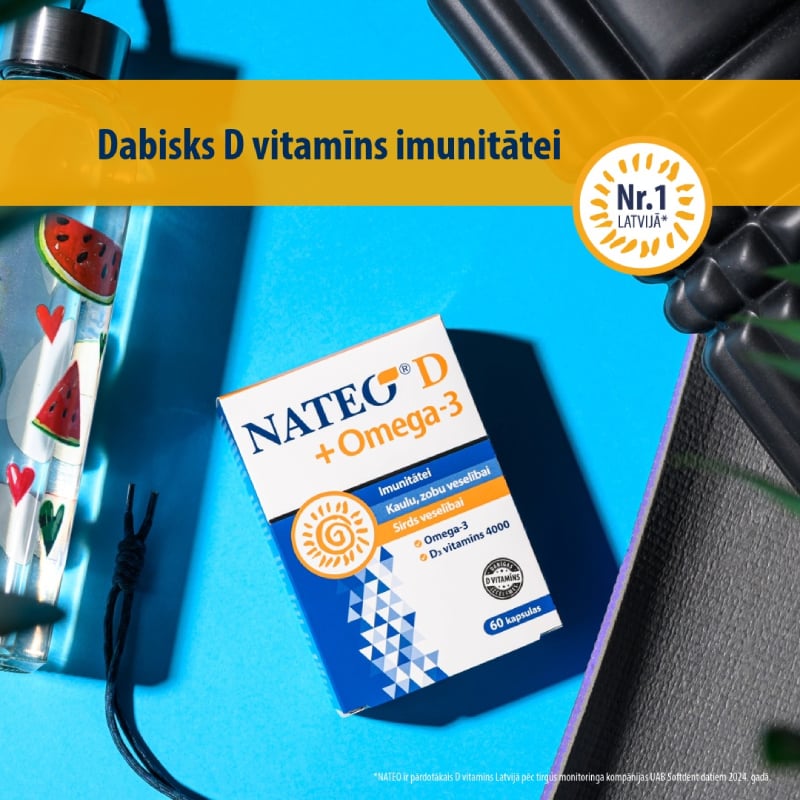 NATEO D + Omega3 4000SV kapsulas N60