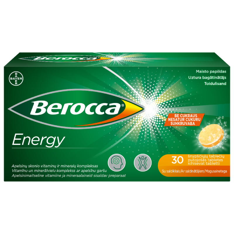 BEROCCA Energy putojošās tabletes N30