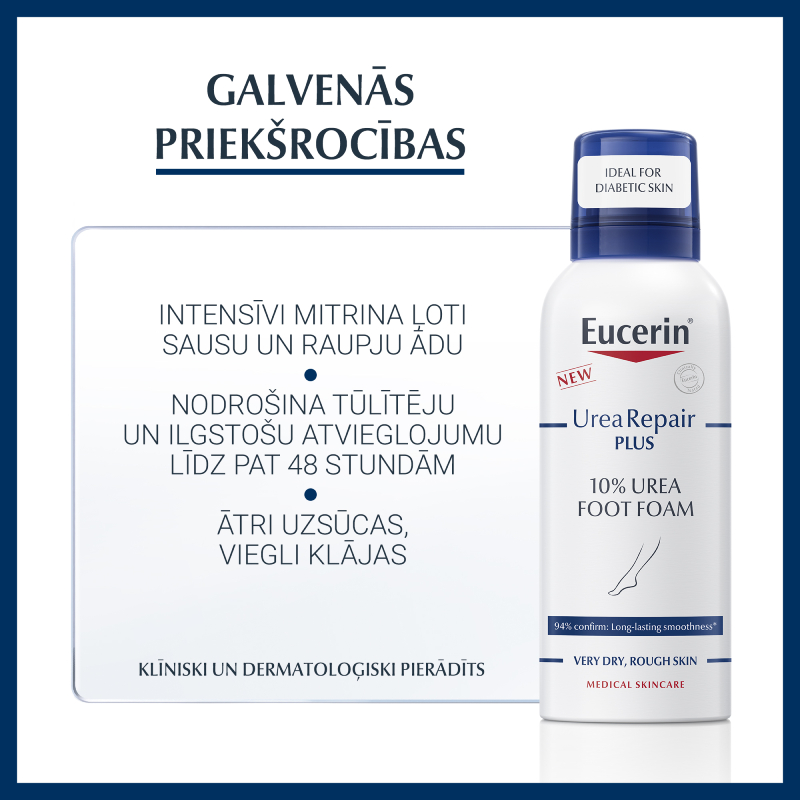 EUCERIN UreaRepair Plus 10% putas ļoti sausām un raupjām pēdām 150ml