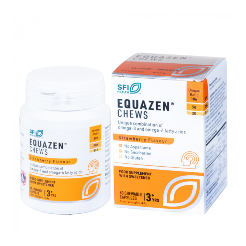 EQUAZEN Chews ar zemeņu garšu košļājamās kapsulas N60