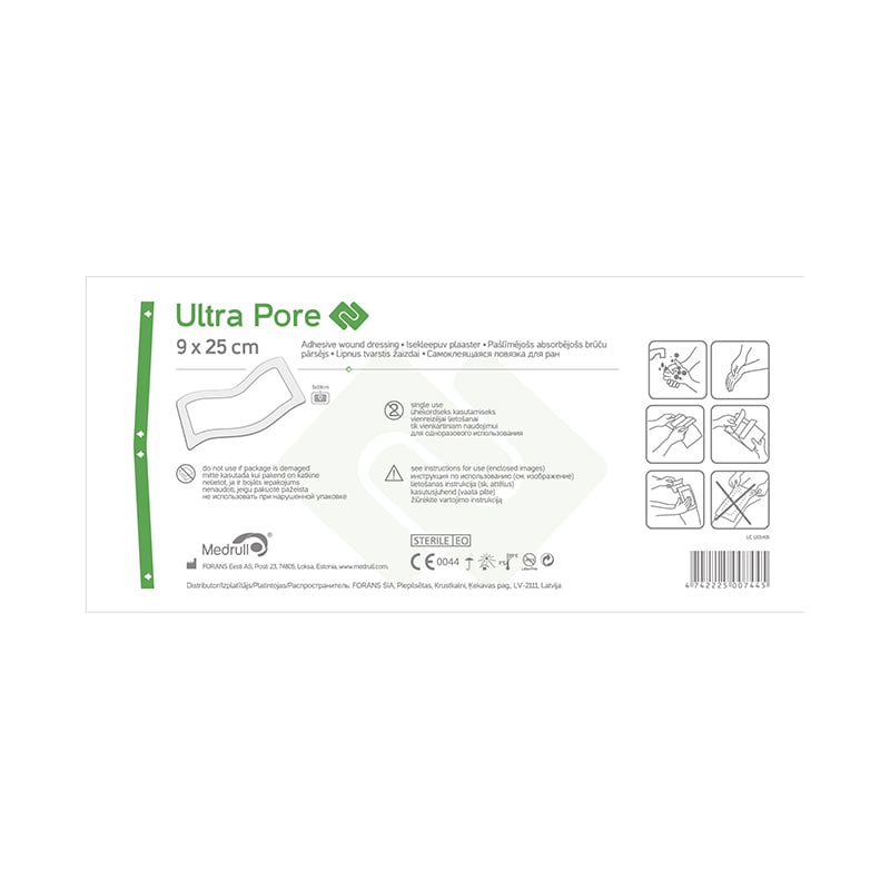 MEDRULL Ultra Pore pašl.abs.ster. pārsējs 9x25cm N1