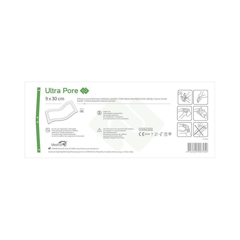 MEDRULL Ultra Pore pašl.abs.ster. pārsējs 9x30cm N1