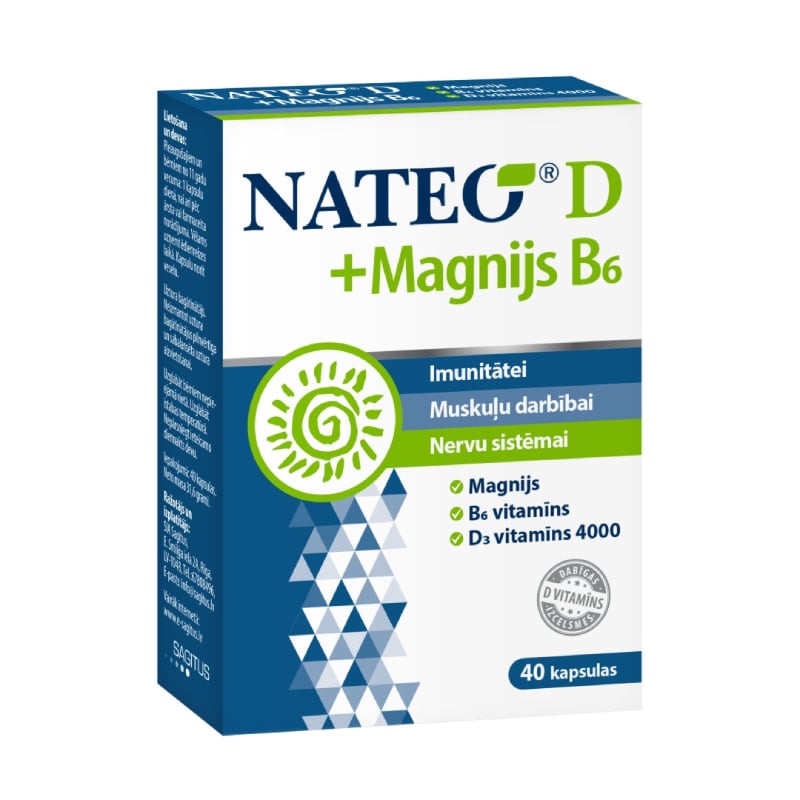 NATEO D 4000 SV + Magnijs B6 kapsulas N40