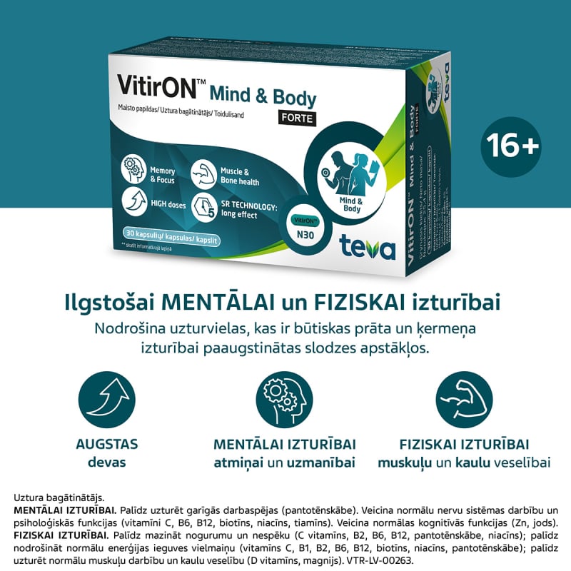 VITIRON Mind & Body Forte kapsulas N30