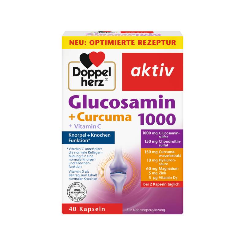DOPPELHERZ Aktiv Glucosamin 1000 +Curcuma+C vit. kapsulas N40