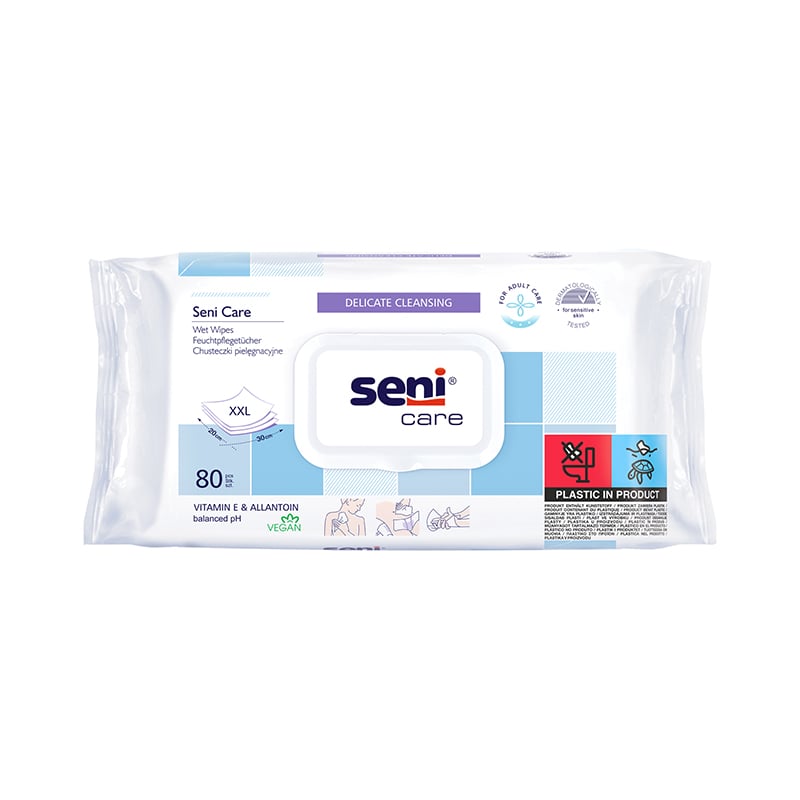 SENI Care mitrās salvetes ar vāciņu N80