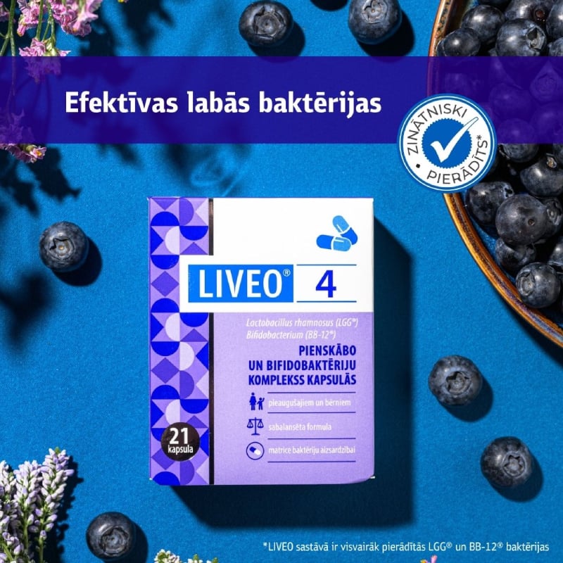 LIVEO 4 pienskābo un bifidobaktēriju komplekss, kapsulas N21