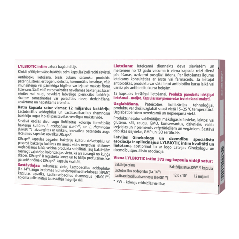 LYL BIOTIC intim, kapsulas, N15