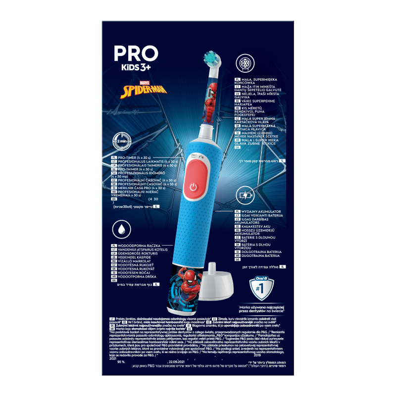 ORAL B Vitality PRO Spiderman elektriskā zobu birste 3+g.