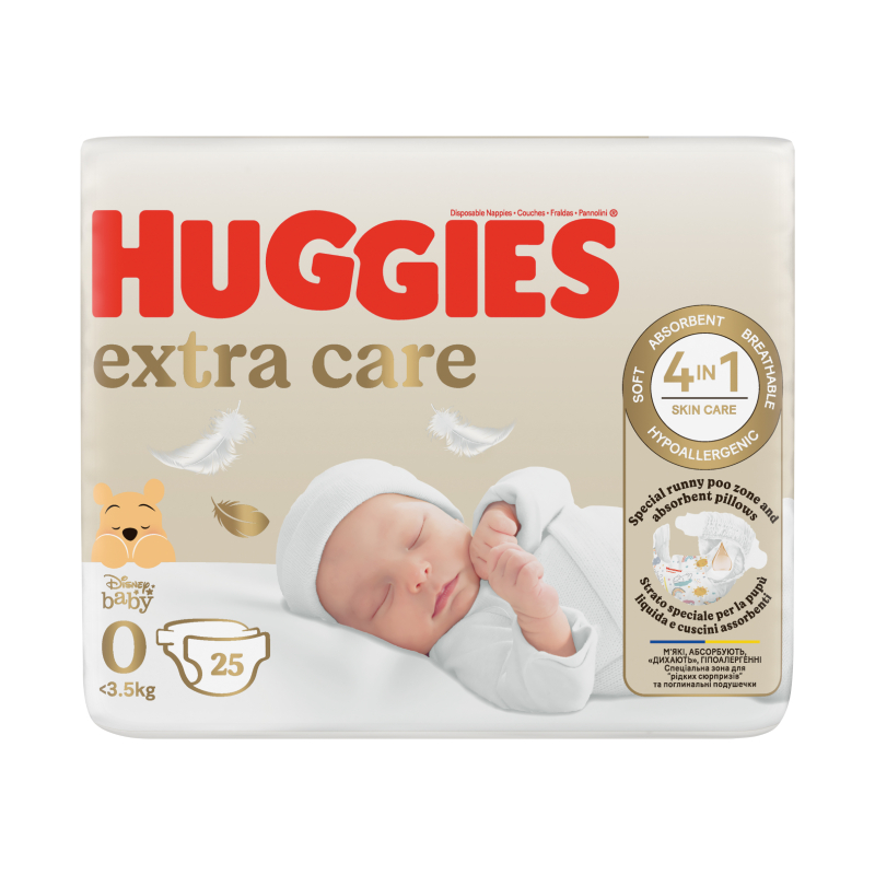 HUGGIES Extra Care 0 autiņbiksītes jaunpiedzimušiem