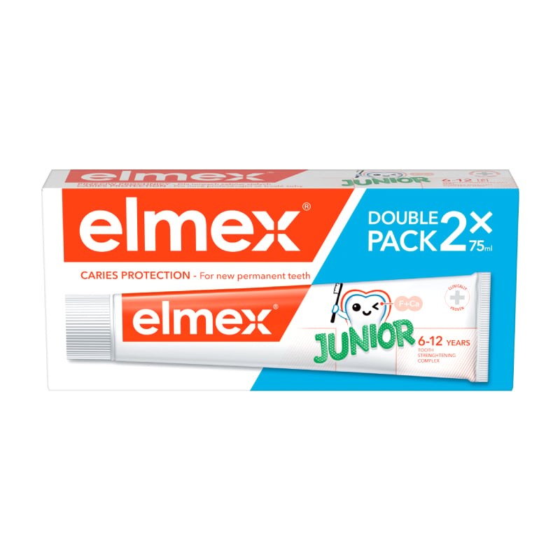 ELMEX Junior zobu pasta 6-12 gadi 75ml 1+1 komplekts