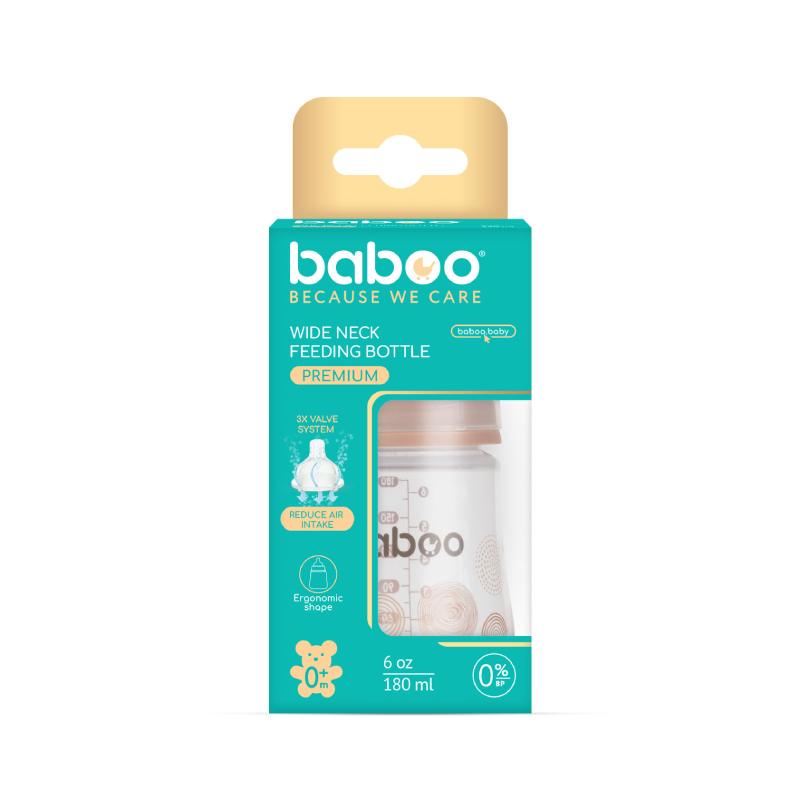 BABOO pretkoliku barošanas pudelīte, Au Naturale, 0+ mēneši 180 ml