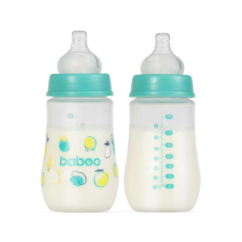 BABOO pretkoliku barošanas pudelīte, Lagoon Fiesta, 3+ mēneši 250 ml
