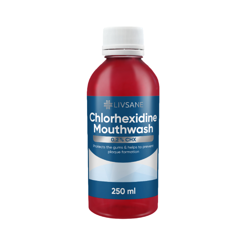 LIVSANE Chlorhexidine mutes skalojamais līdzeklis 0,2% 250ml