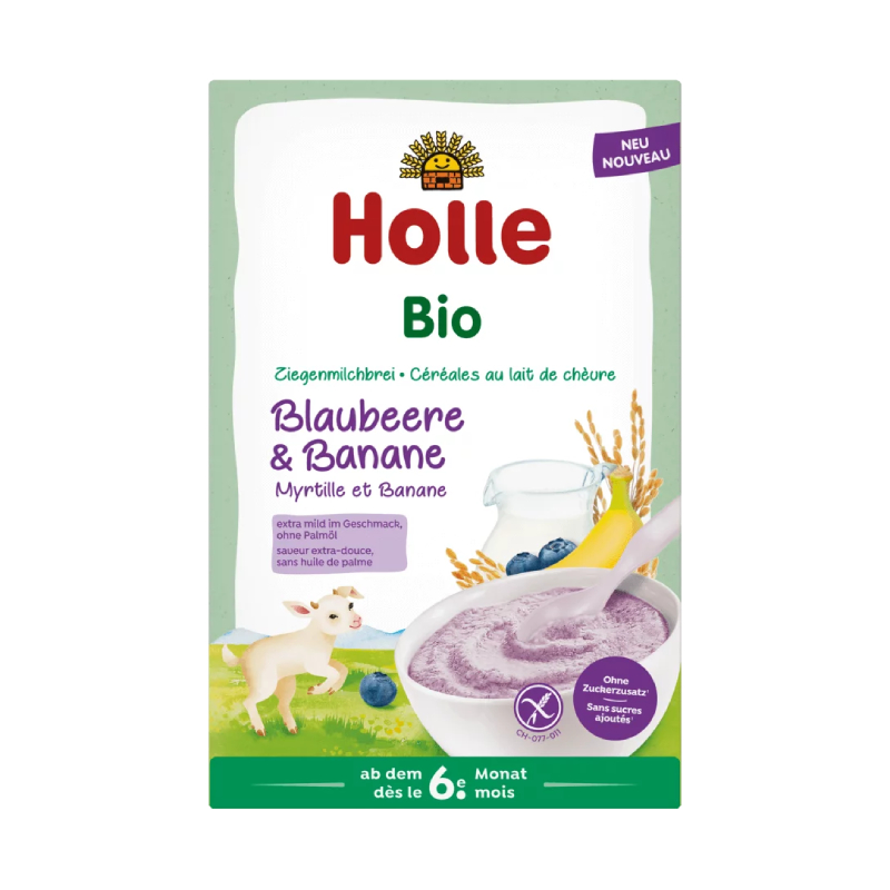 HOLLE Kazas piena putra ar mellenēm un banāniem zīdaiņiem no 6 mēn. 200g