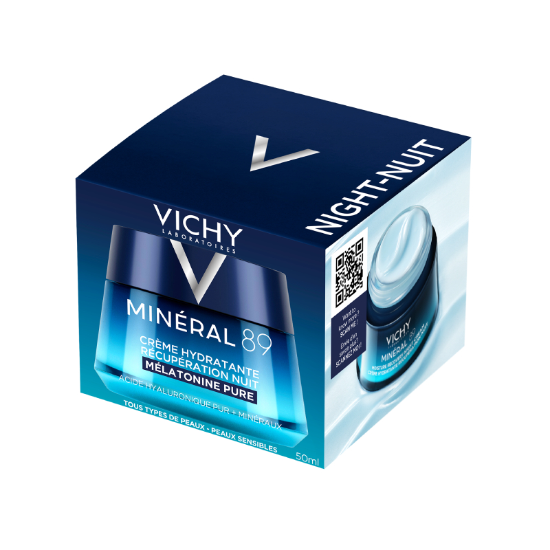 VICHY Mineral 89 Mitrinošs atjaunojošs nakts krēms ar melatonīnu 50ml
